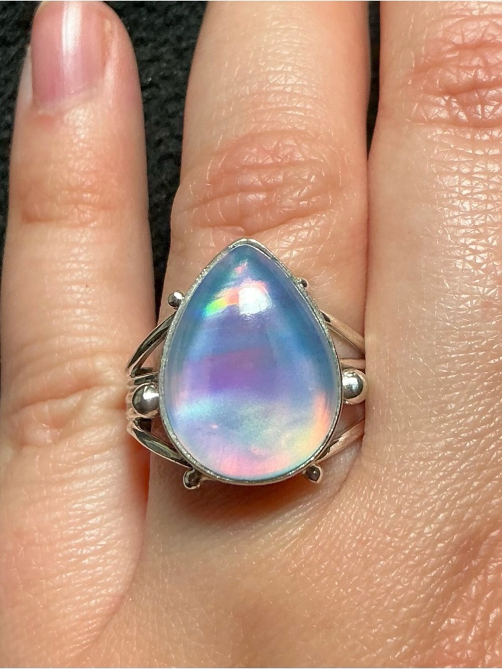 Aurora Opal Ring Aurora Opal Gemstone Ring 925 Opal Ring